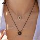 AAA APM Monaco Jewelry On Sale - All Gold Diamond Circle Pedant Necklace (9)_th.jpg